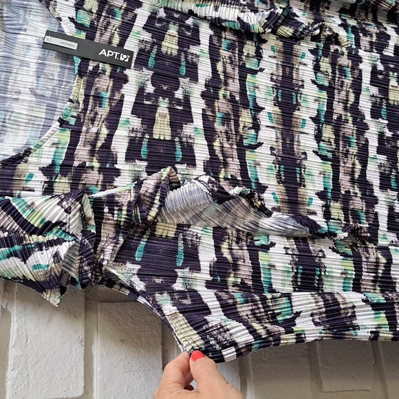 Apt 9 Multicolor Ruffle Sleeve Textured Flowy Blouse. Size 3X NWT - Picture 4 of 11